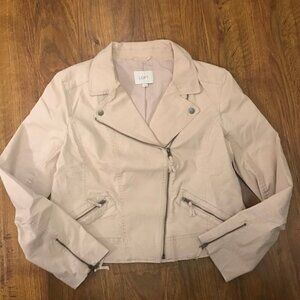 Ann Taylor Loft moto blush colored Jacket
